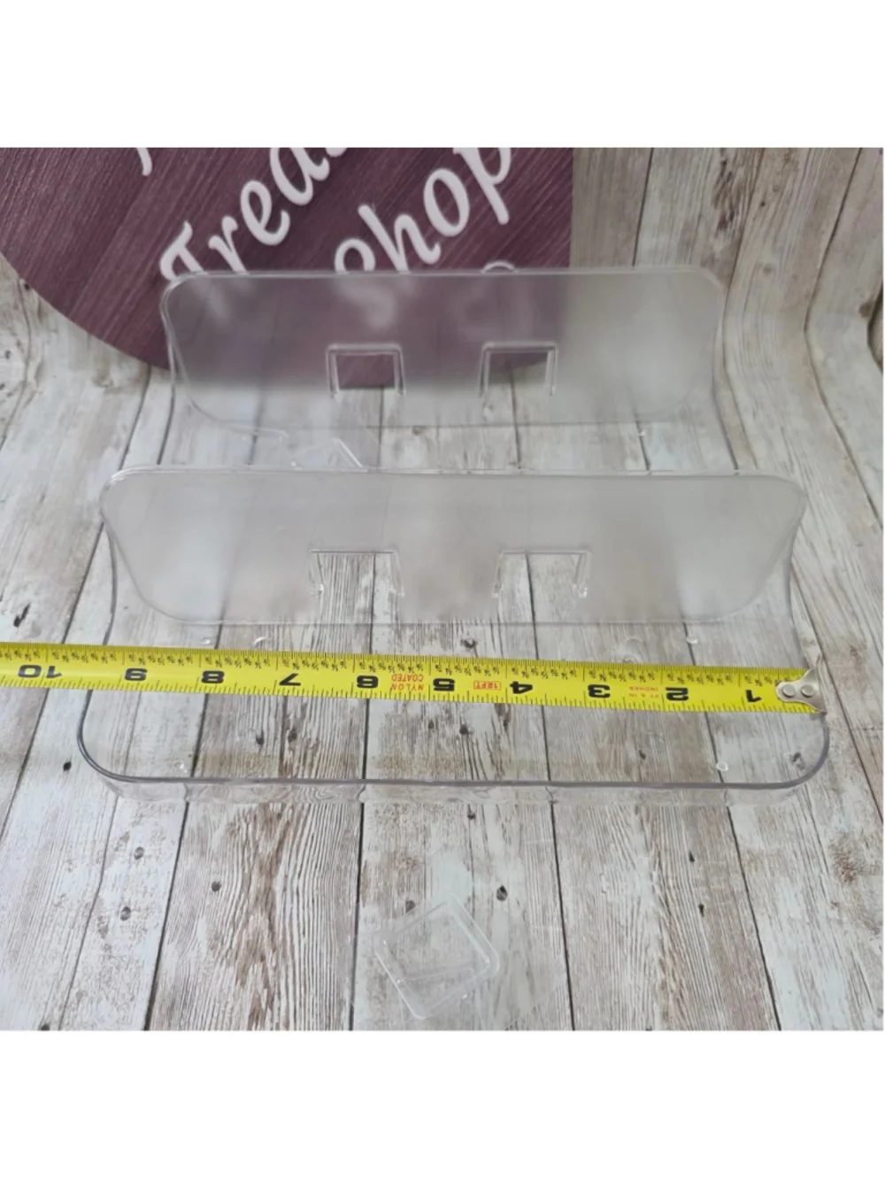 Clear Plastic Bathroom Storage Shelves 2 pcs NWOT